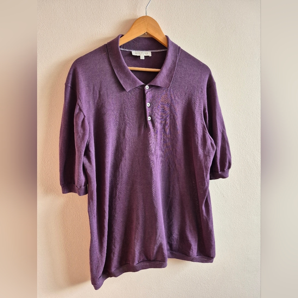 Jack Victor Cotton And Silk Knit Polo Shirt Mens 2XL